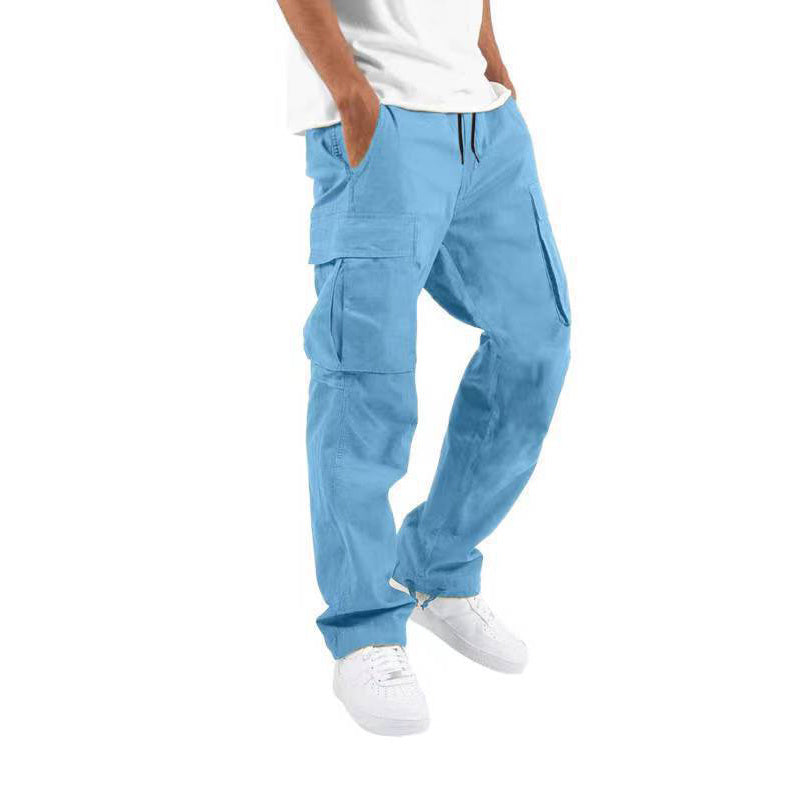 Drawstring Multi-pocket Casual Pants