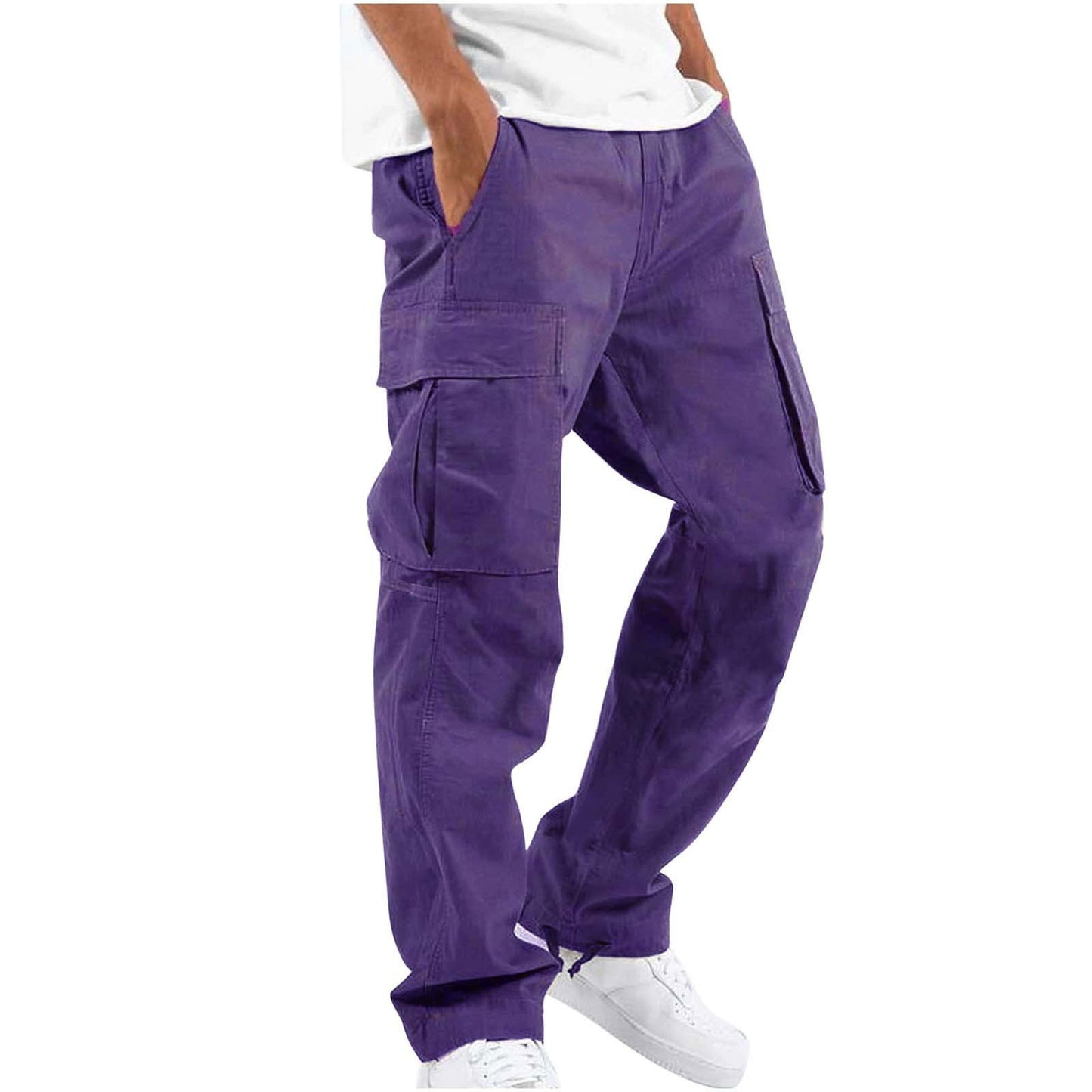 Drawstring Multi-pocket Casual Pants