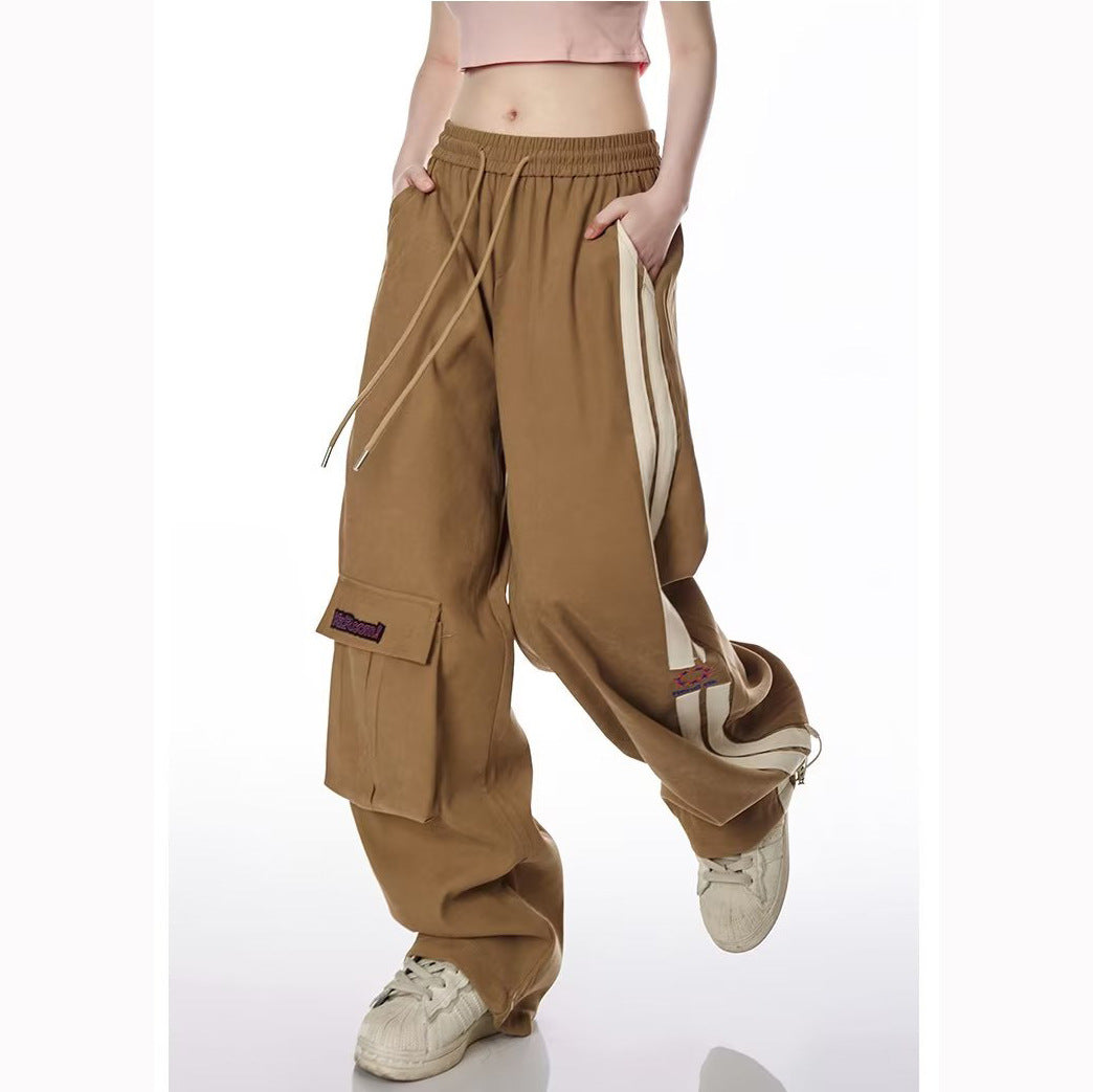 Vintage Stripe Multi-pocket Casual Pants