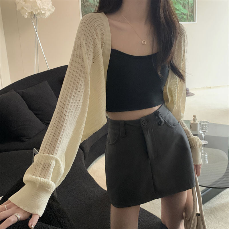 Summer Hollow-out Long-sleeved Sweater Top