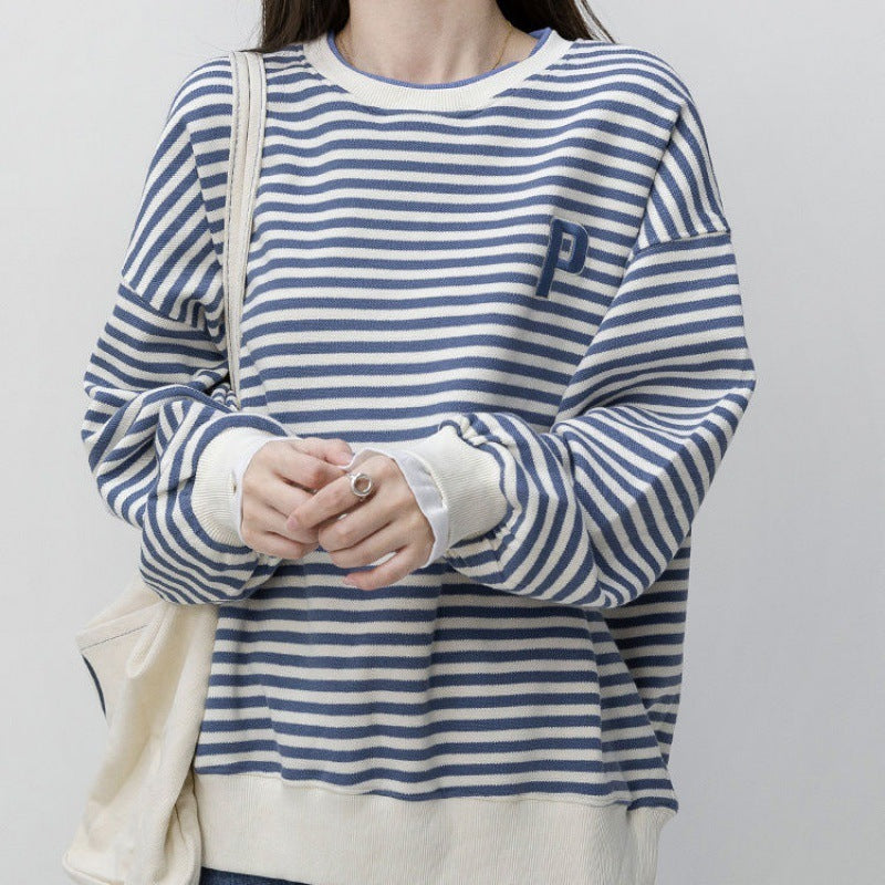 Loose Top Lazy Stripe Jumper