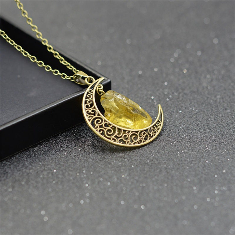 Moon crystal necklace