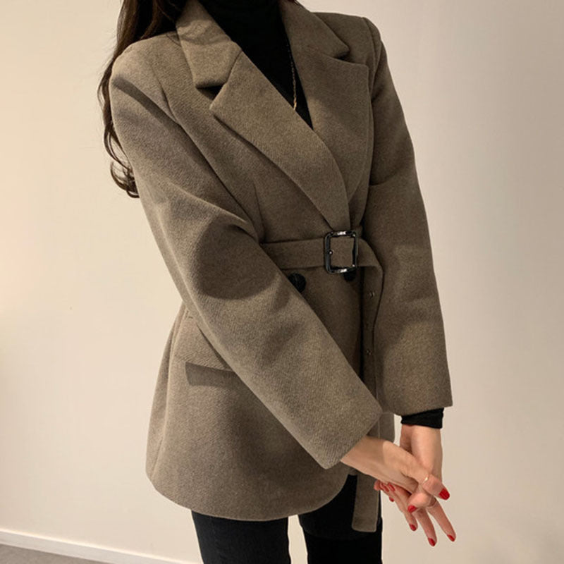 Suit Collar Two-button Slim Long-sleeved Coat