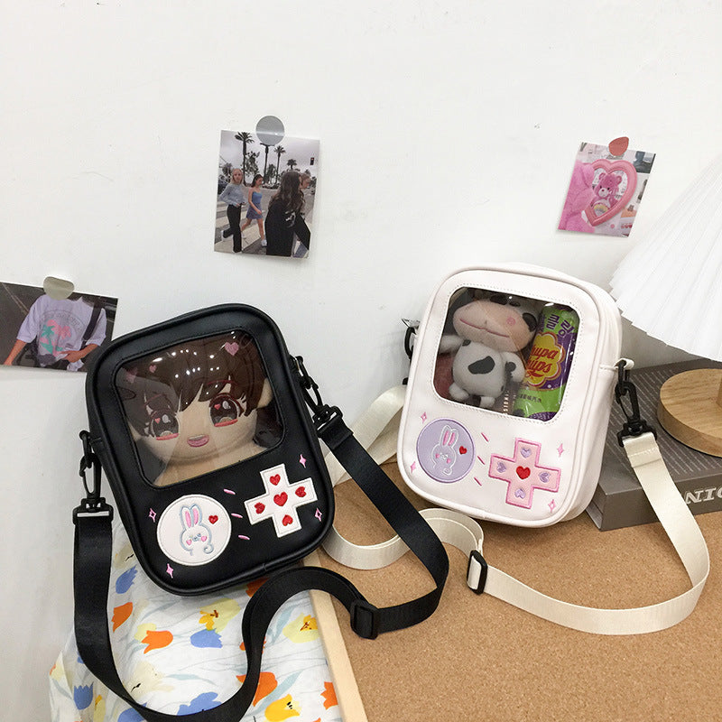 Girls Cute Doll Transparent Messenger Bag