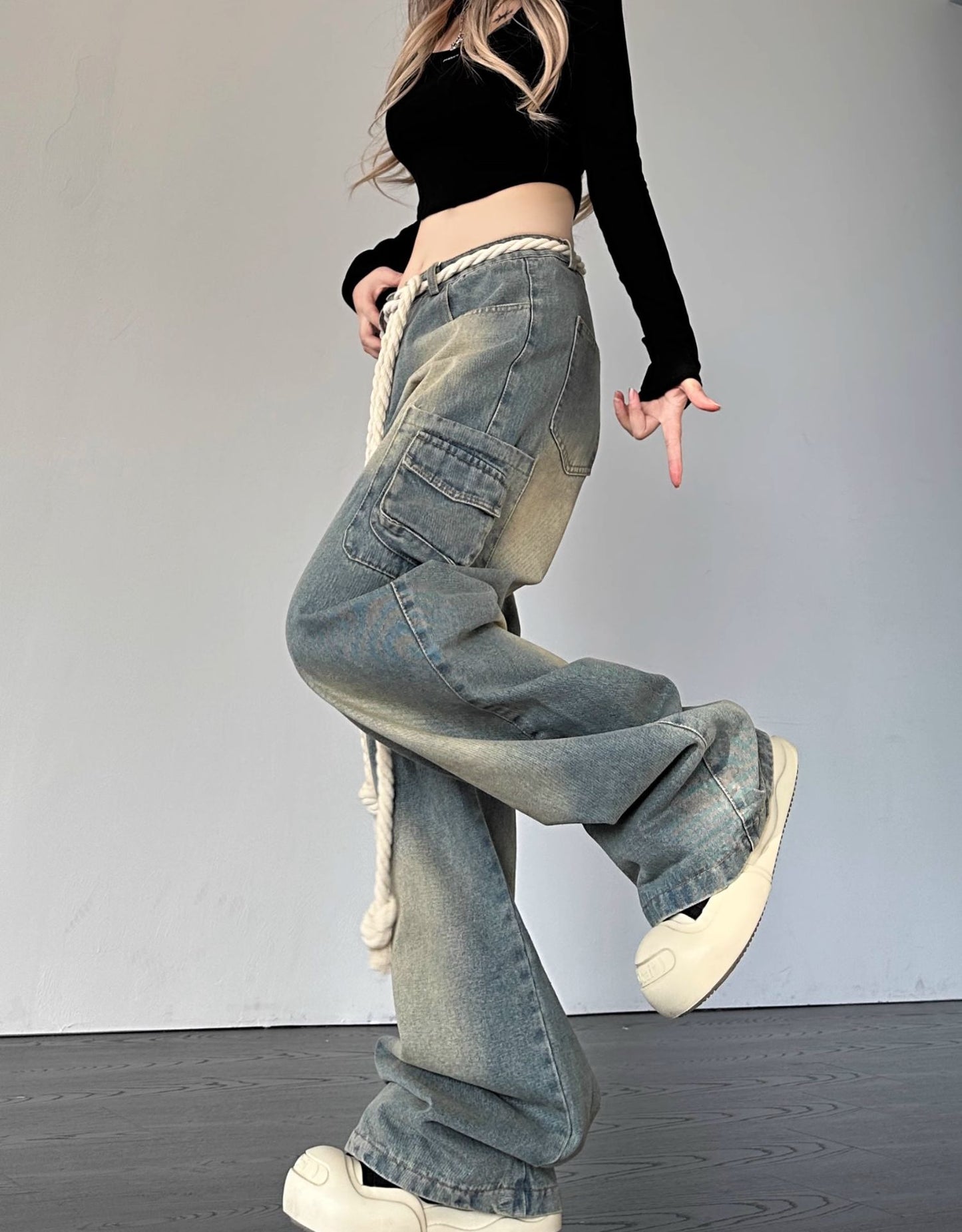 Retro Straight Loose Leisure Slimming Jeans