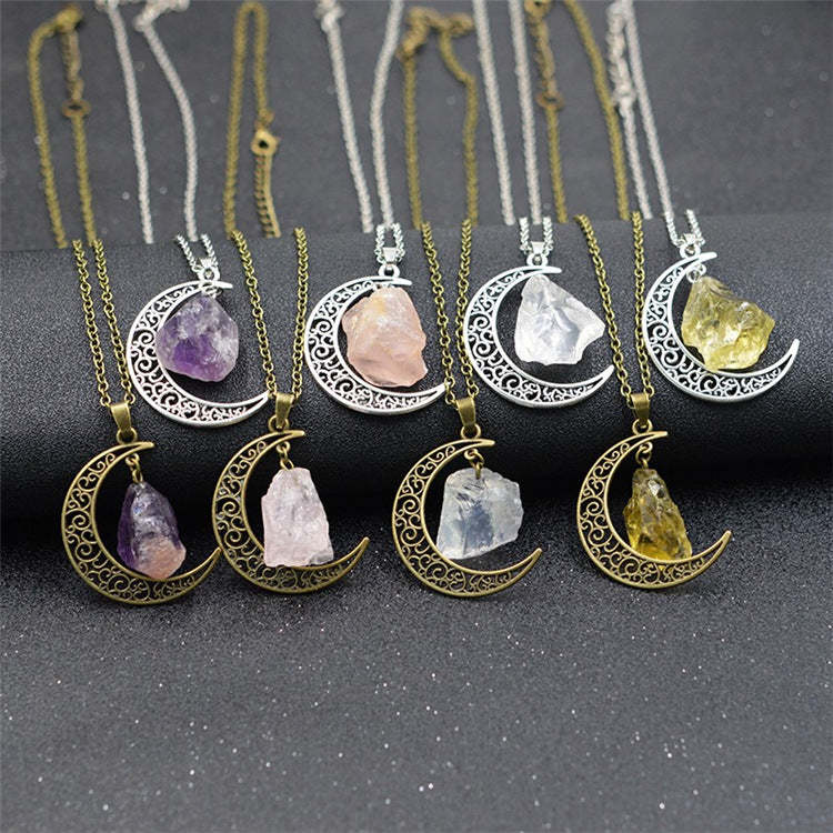 Moon crystal necklace