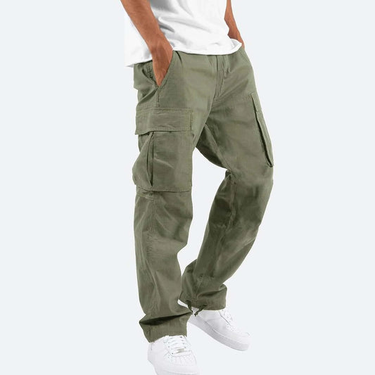 Drawstring Multi-pocket Casual Pants