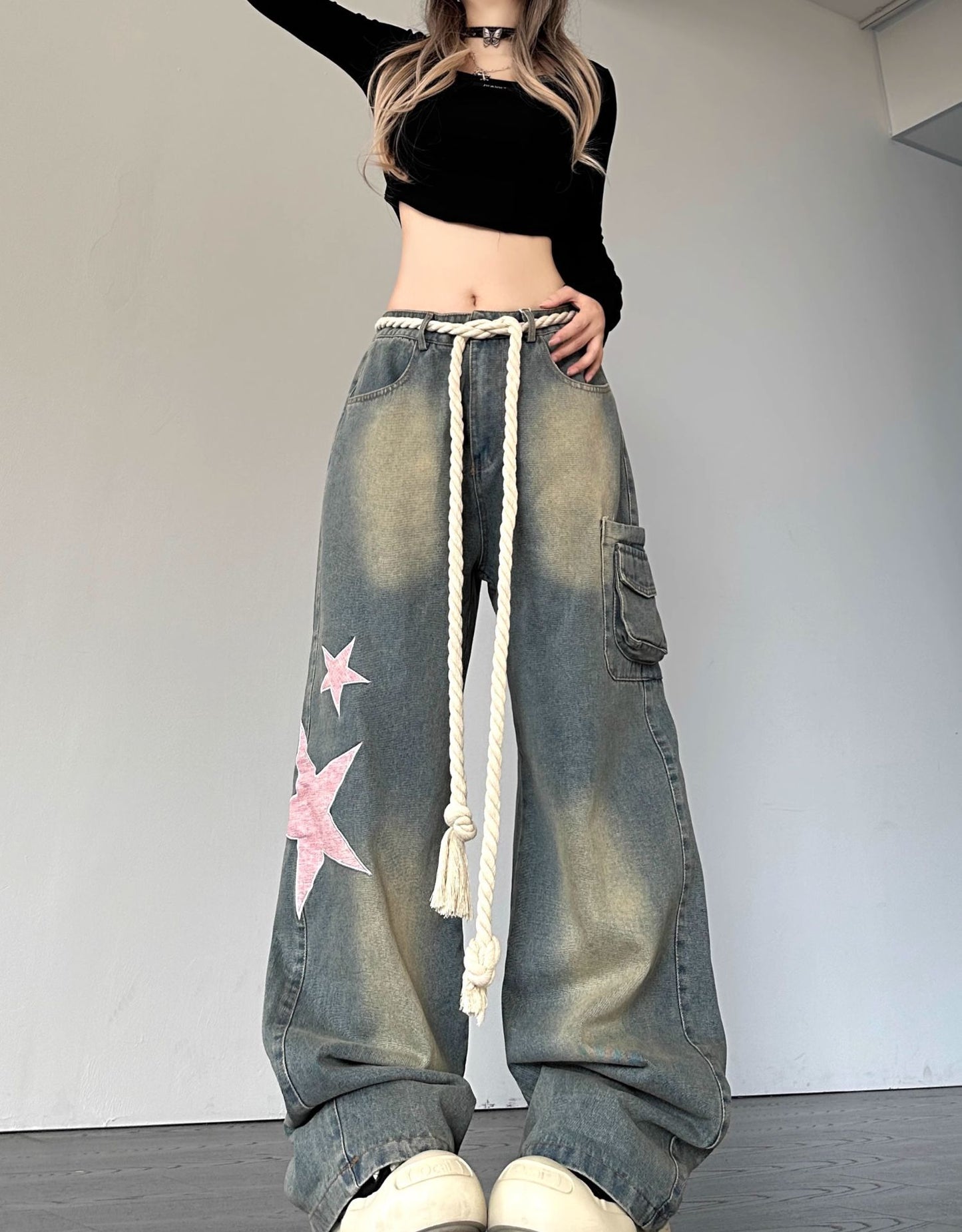 Retro Straight Loose Leisure Slimming Jeans