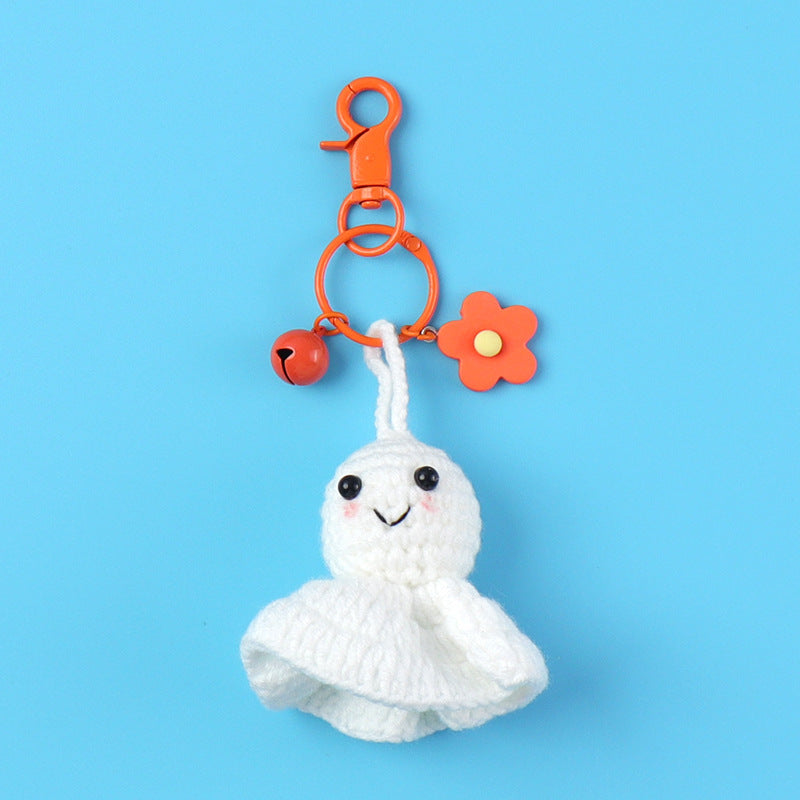 Sunny Doll Lucky ghost Pendant Hand Crocheted Keychain