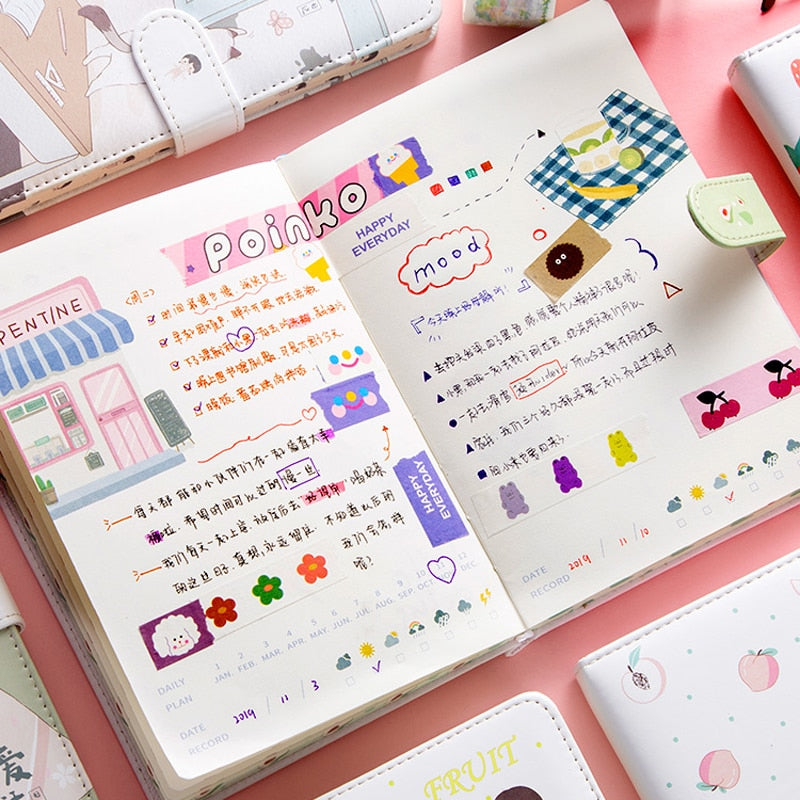 Kawaii notebook/daily planner with magnetic buckle