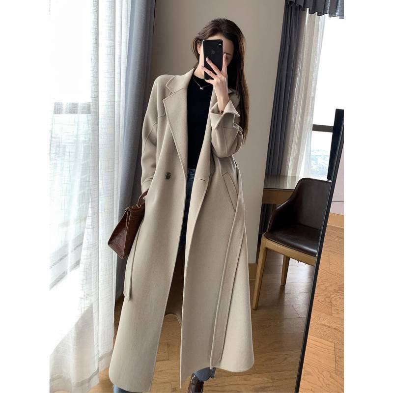 Light And Mature Style Mid-length Woollen Coat