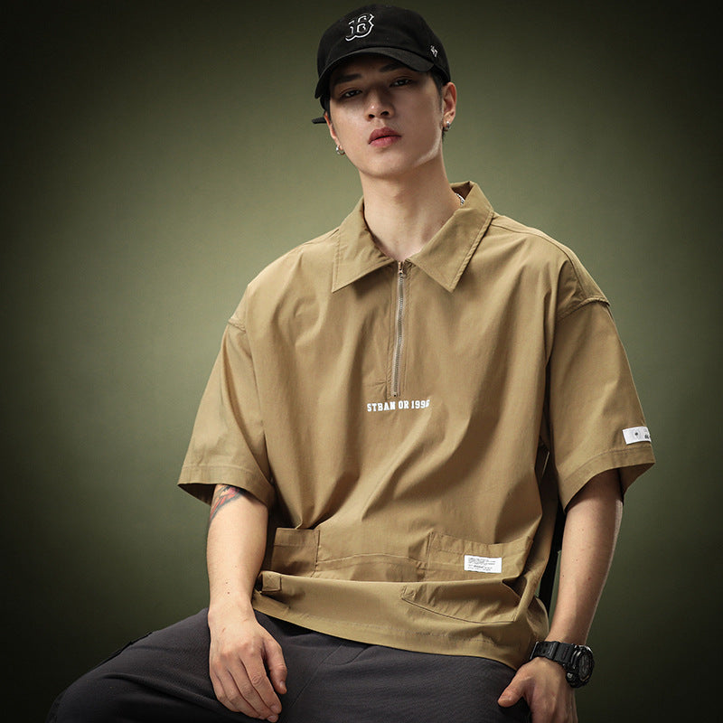 Loose Retro Short Sleeve Baseball Shirt