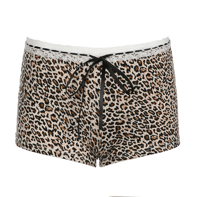 Leopard Print Lace Shorts