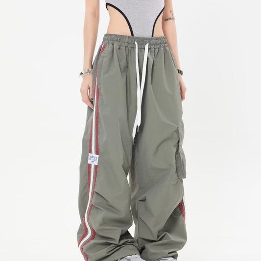 Baggy red stripe Leisure Loose Pants