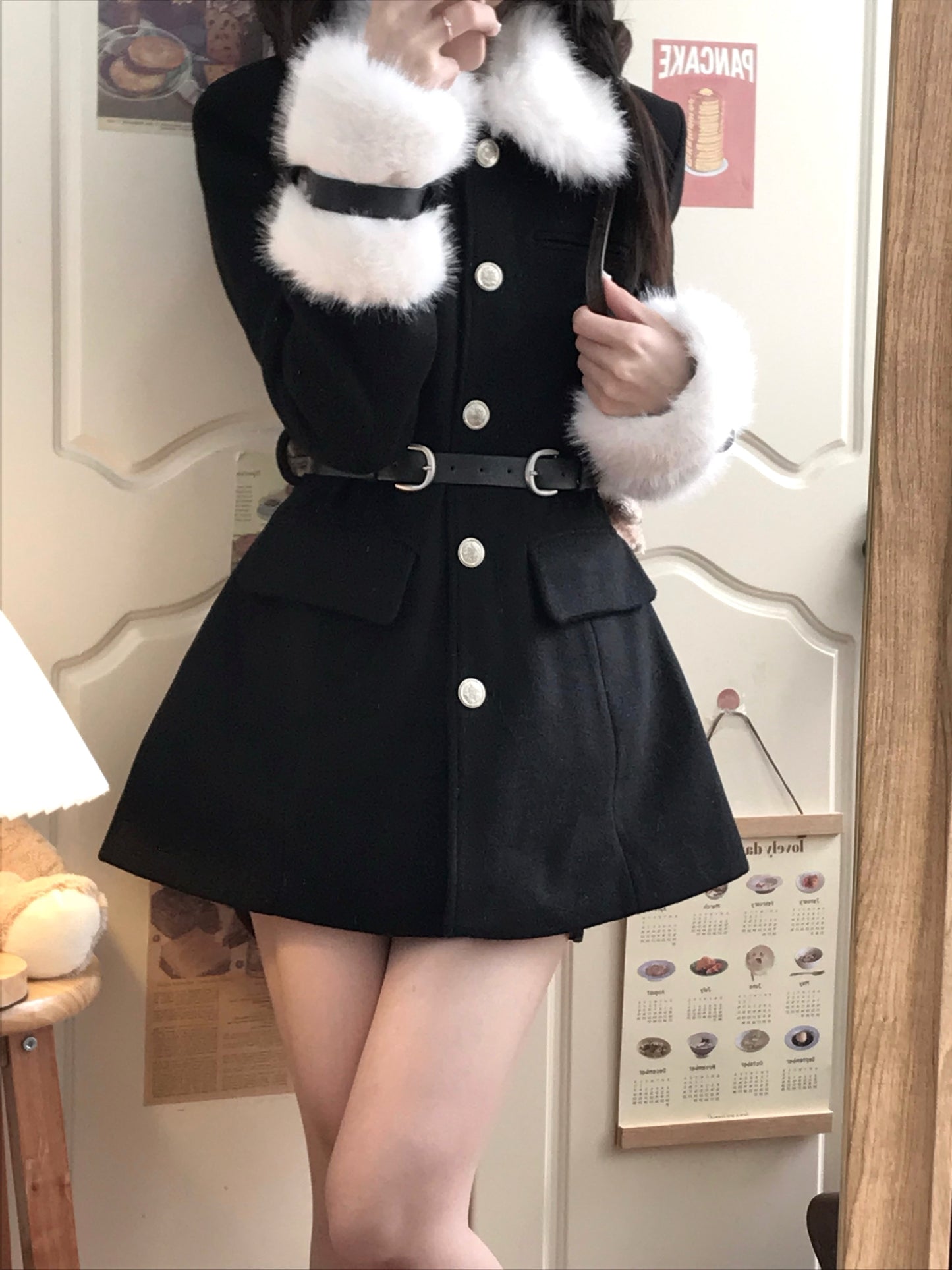 Fluffy Coat Vibe Dress