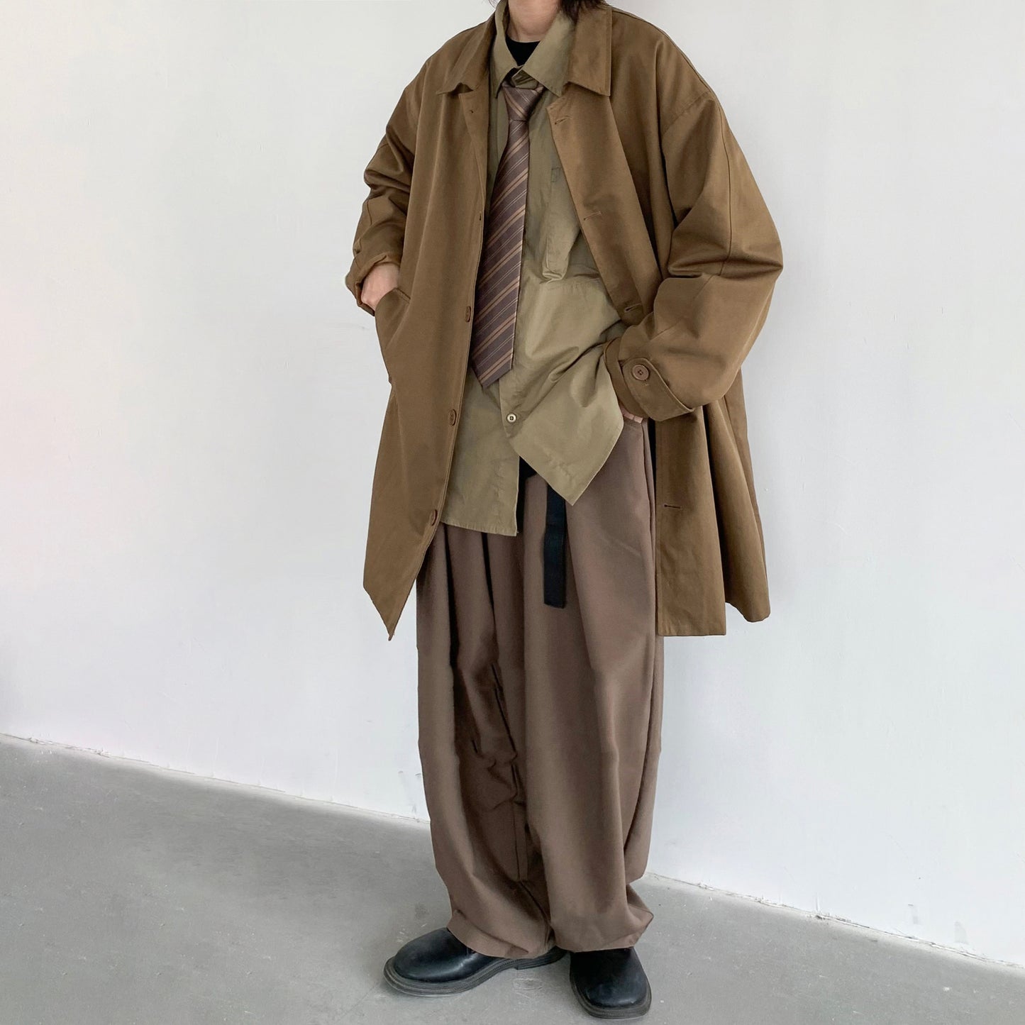 Mid-length Loose Overcoat Coat