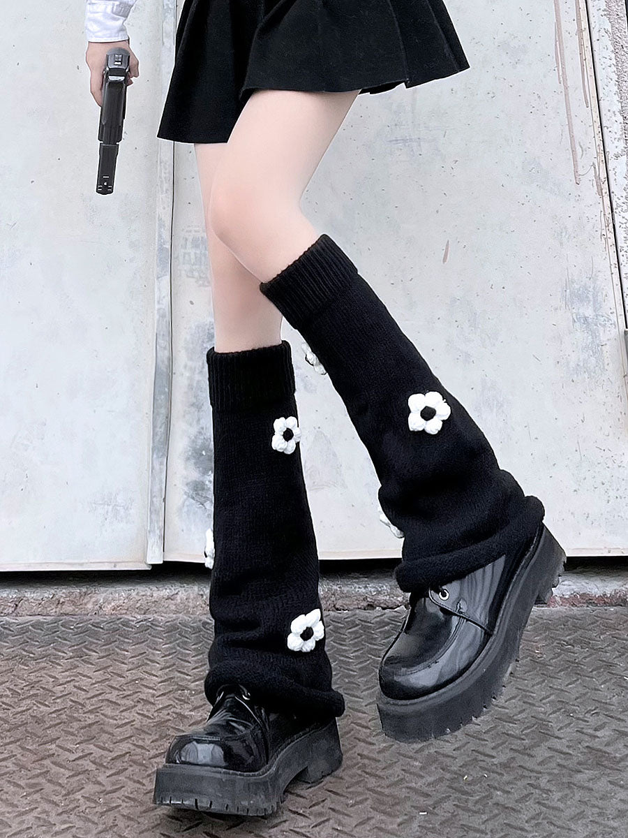 Y2k flower leg warmers