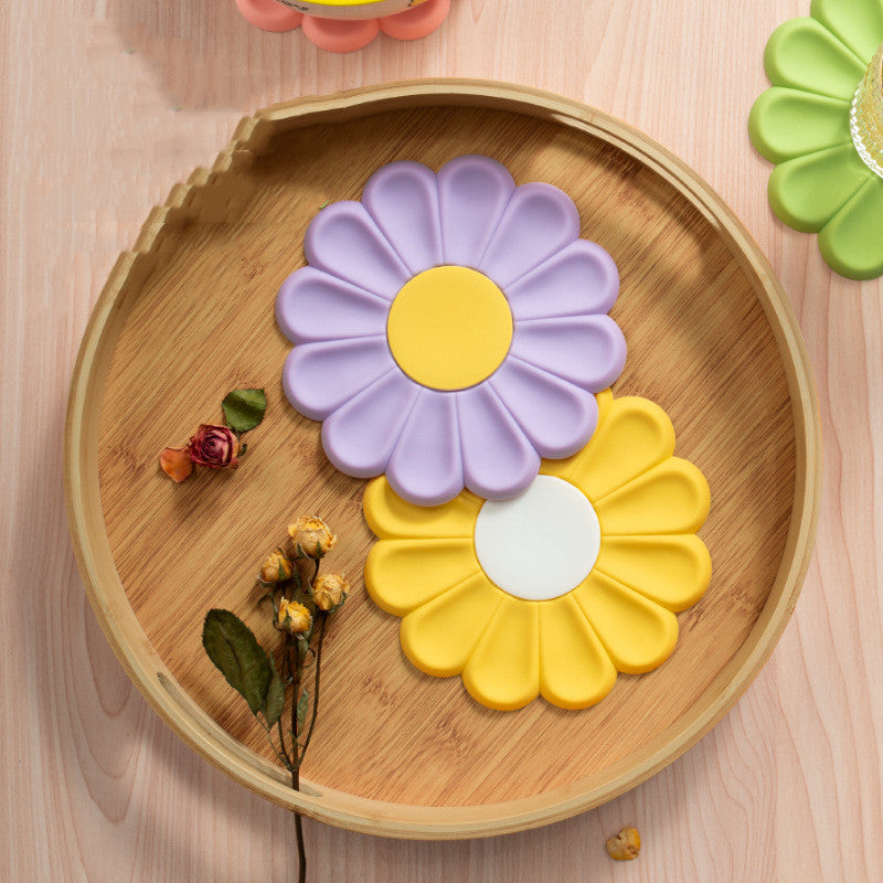 Daisy Flower Insulation Cute Silicone Placemat Decor