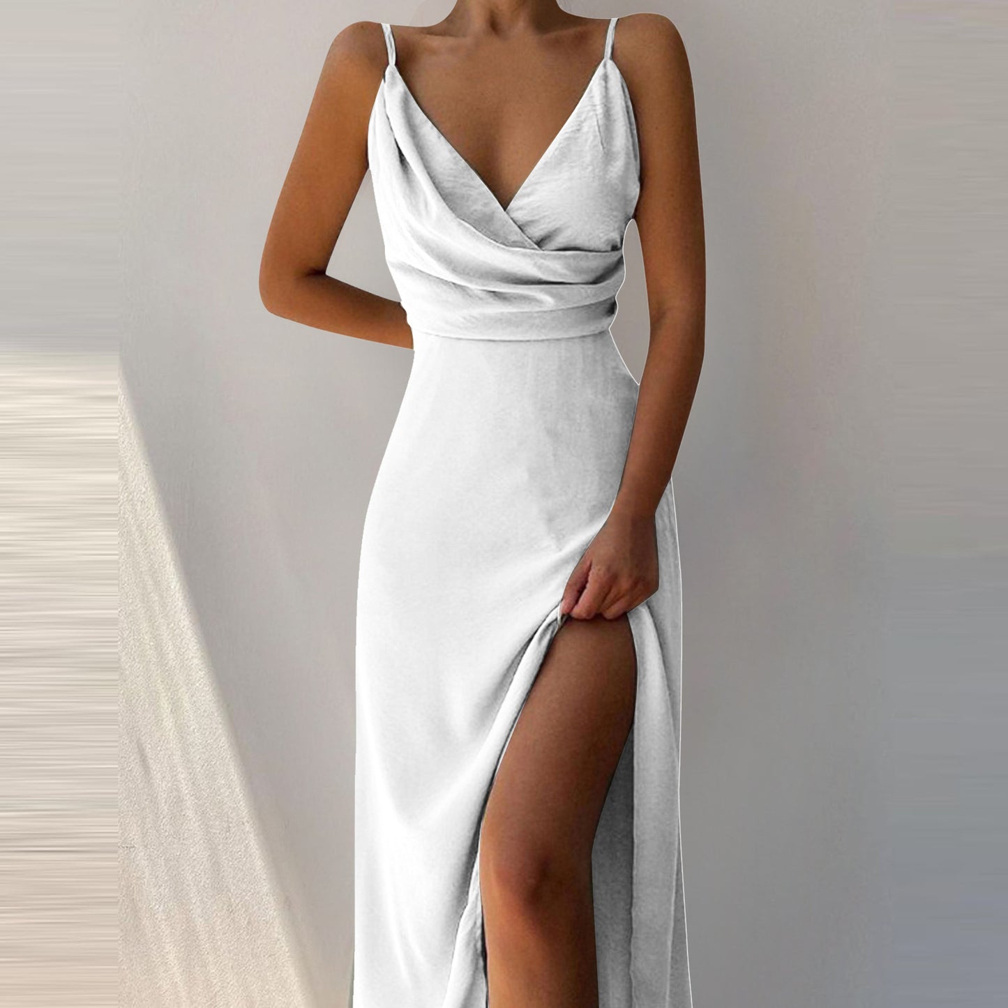 V-neck Slip Low Cut Dress