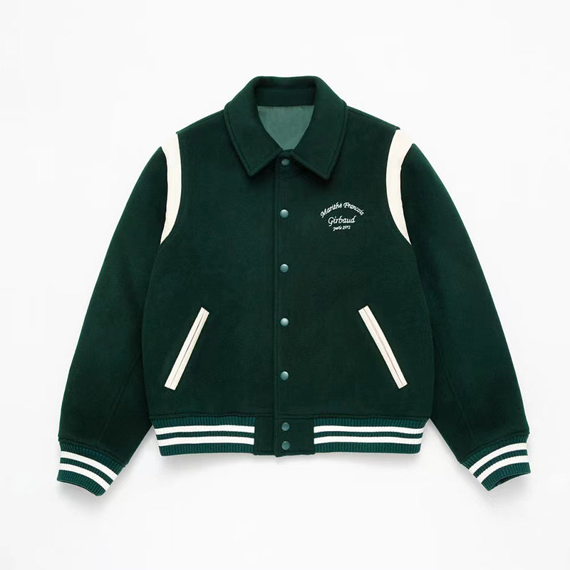 Green Baseball Uniform American Retro Coat