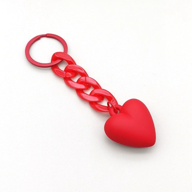 Heart-shaped Keychain Acrylic Chain Ring Accessories