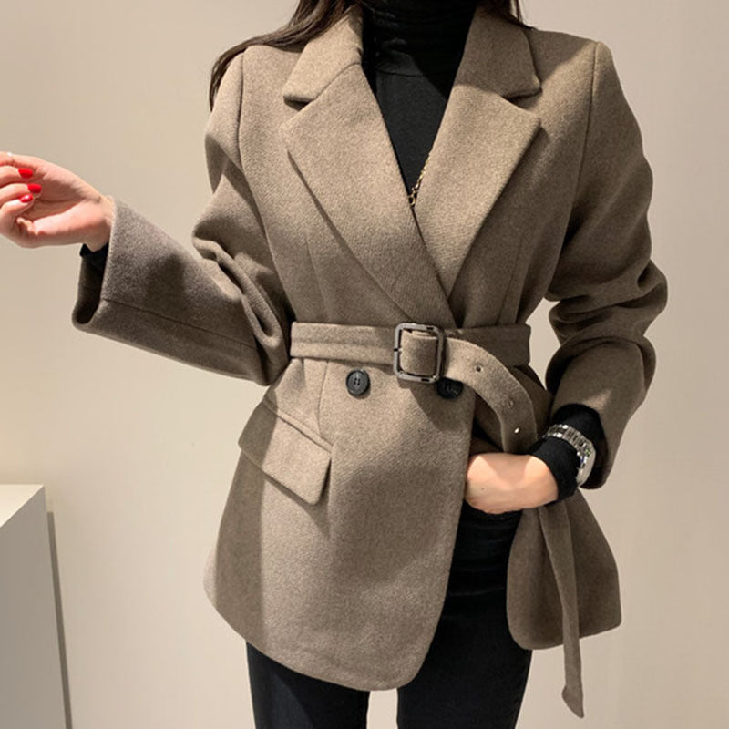 Suit Collar Two-button Slim Long-sleeved Coat