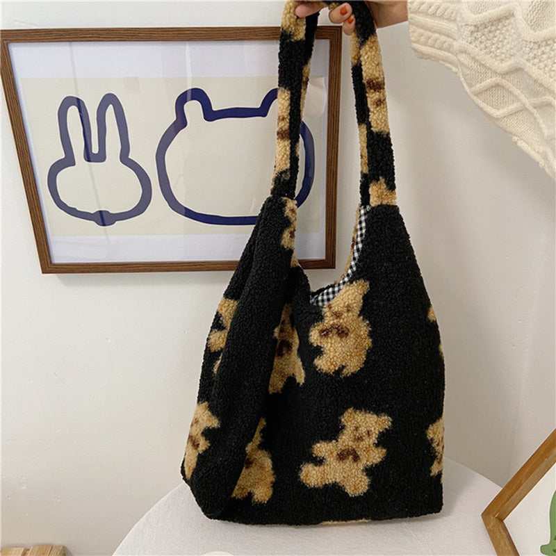 Cute Bear Print Shoulder Bag