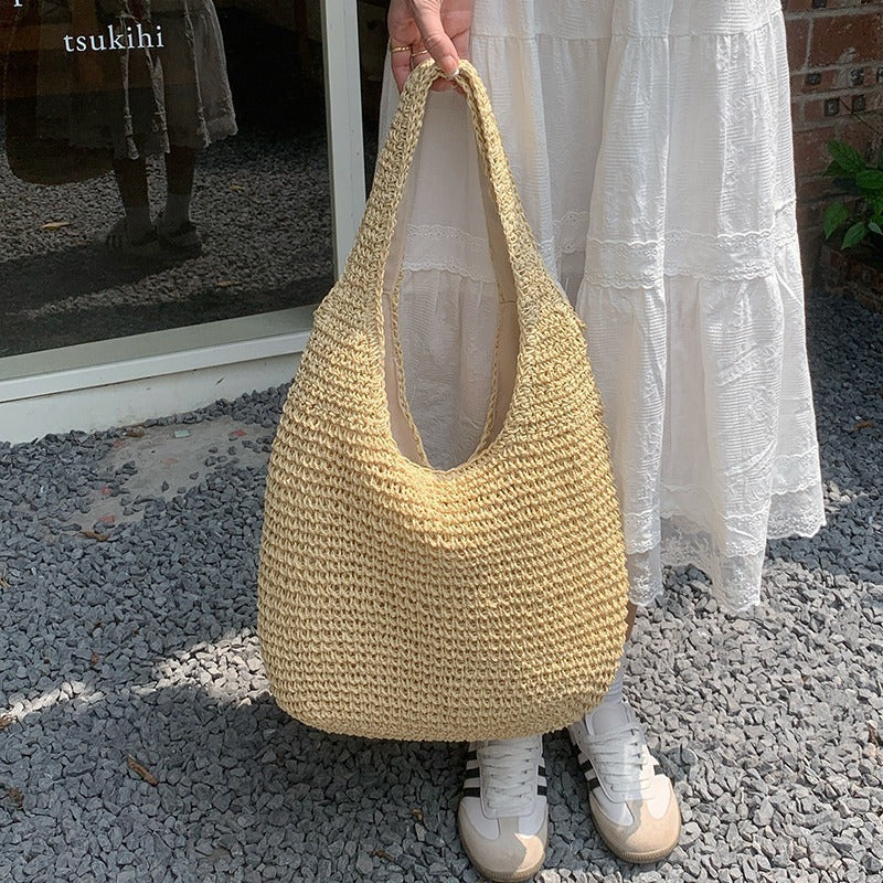 Seaside Vacation Beach Single Shoulder Woven Bag