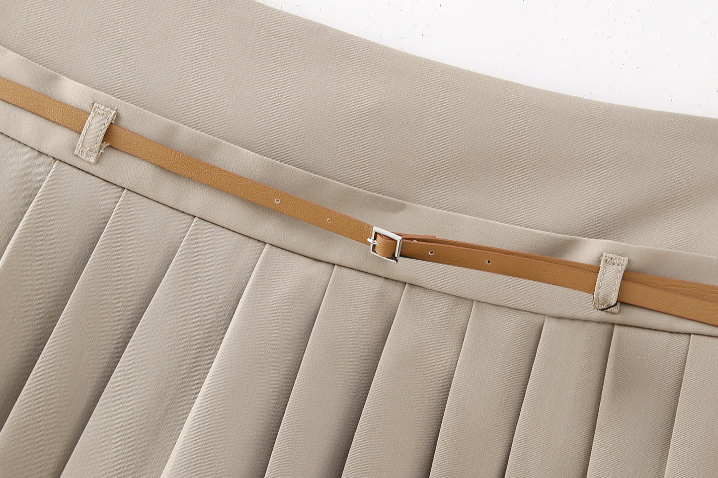 All-match Wide Pleated Thin Belt Decorative skort