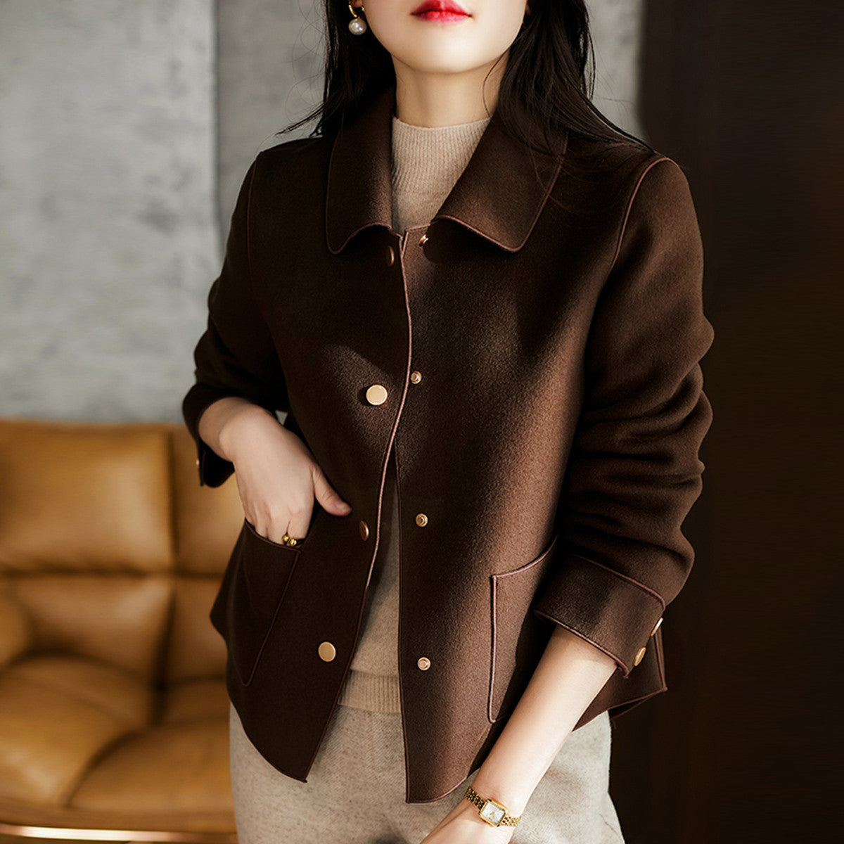 New Minimalist Lapel Short Jacket