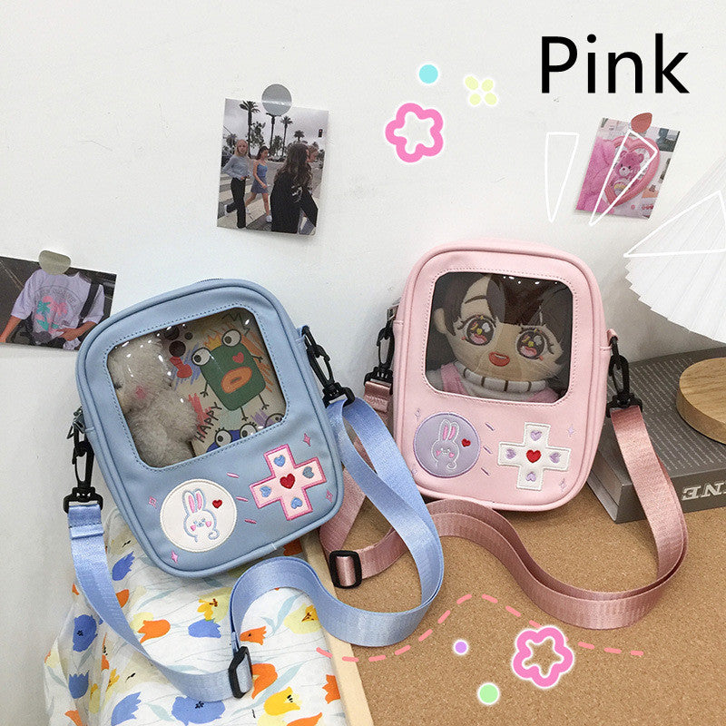 Girls Cute Doll Transparent Messenger Bag