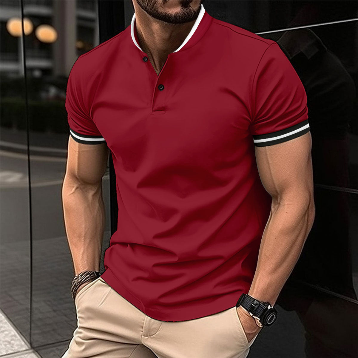 Button Pocket Short Sleeved polo