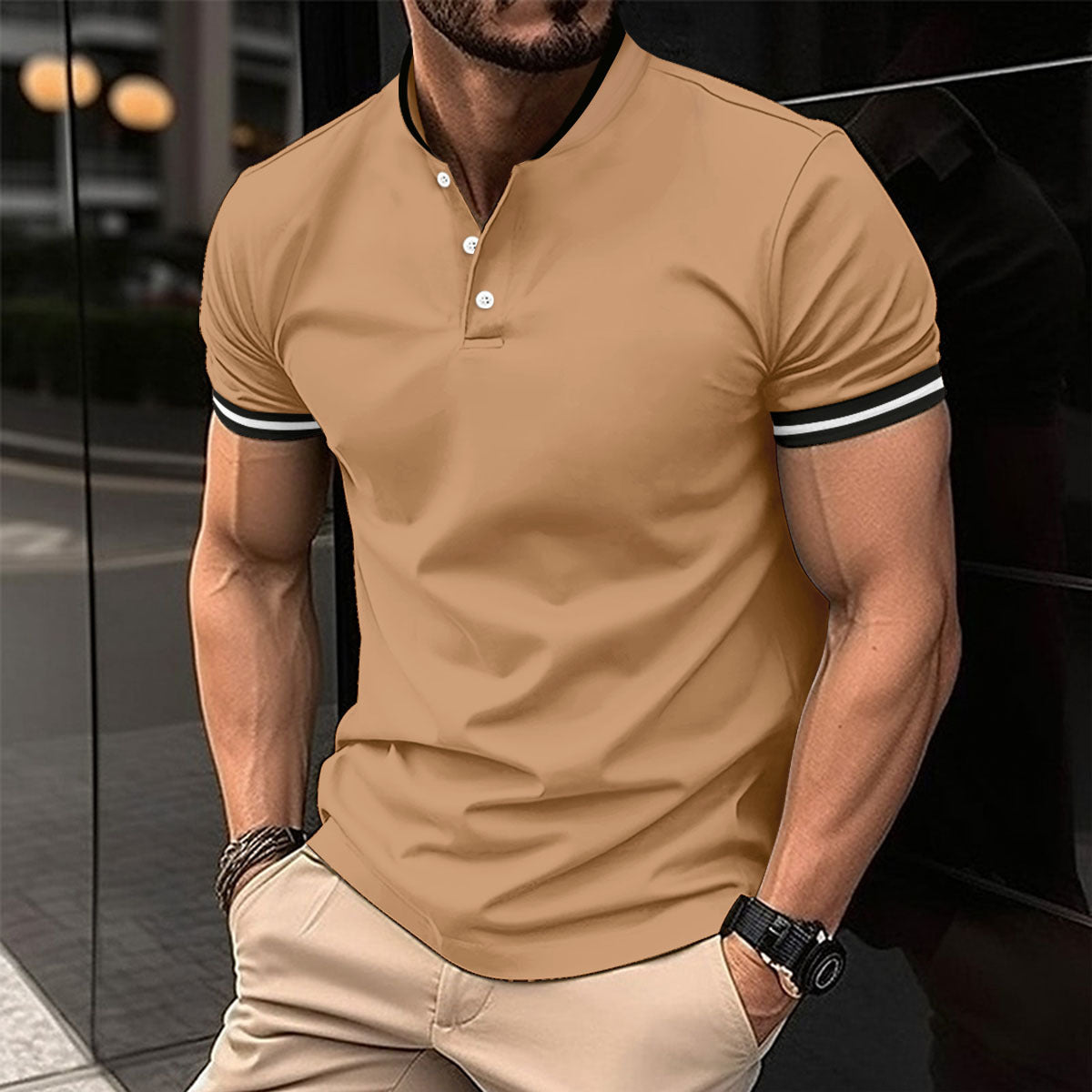 Button Pocket Short Sleeved polo