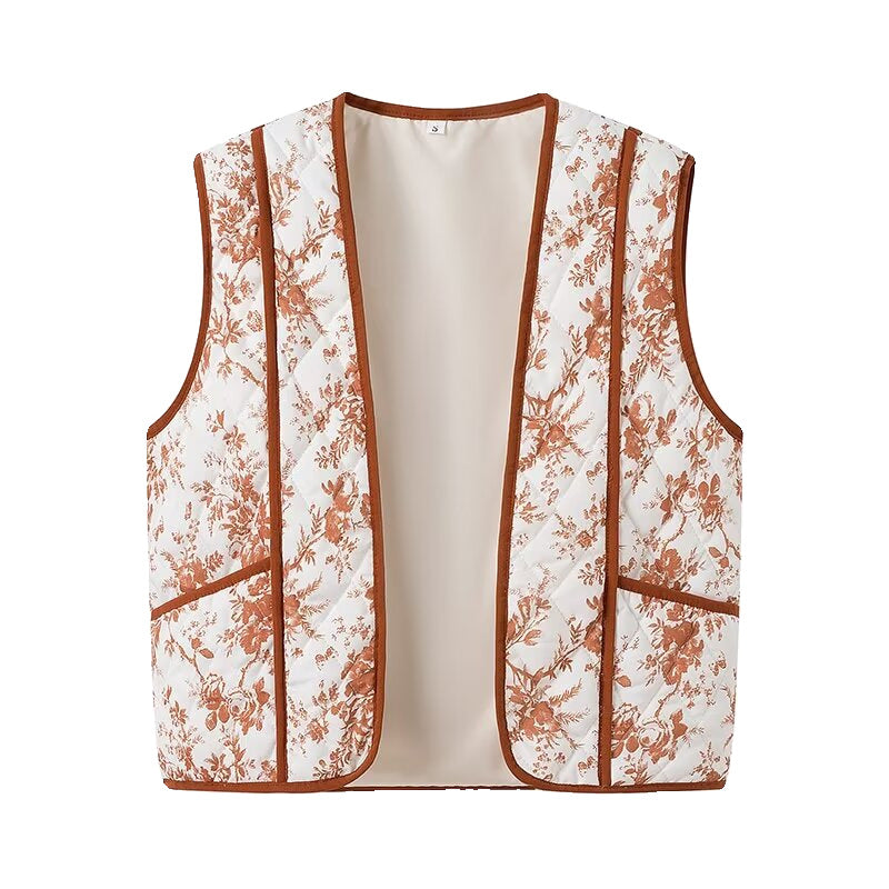 Polo Collar Printed Vest