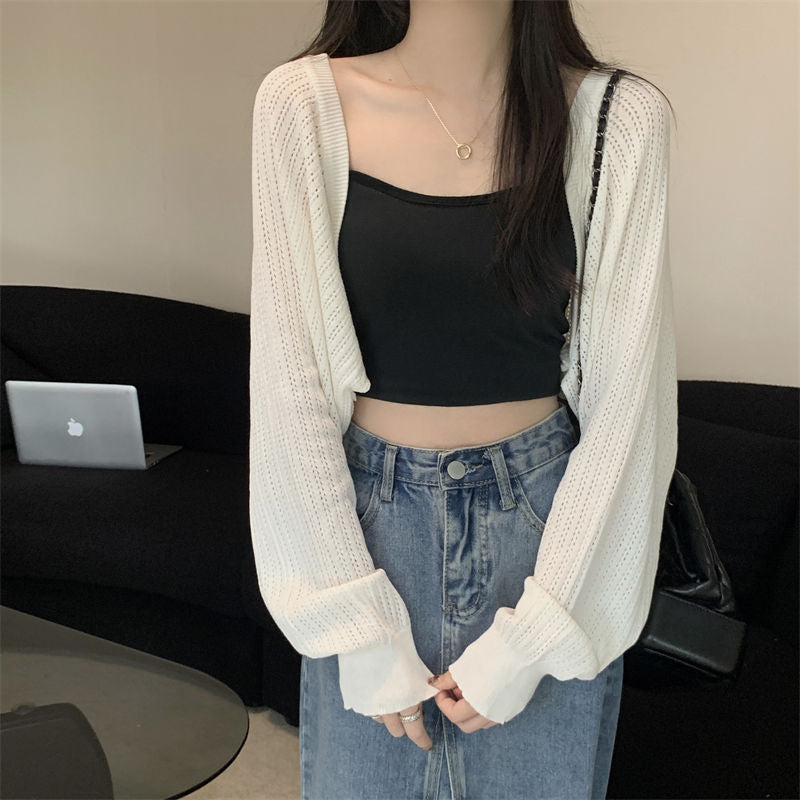 Summer Hollow-out Long-sleeved Sweater Top