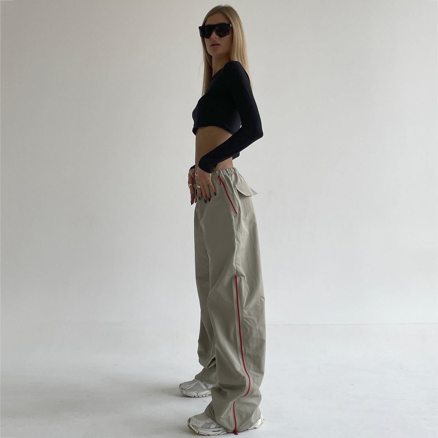 Baggy Khaki Loose Trousers