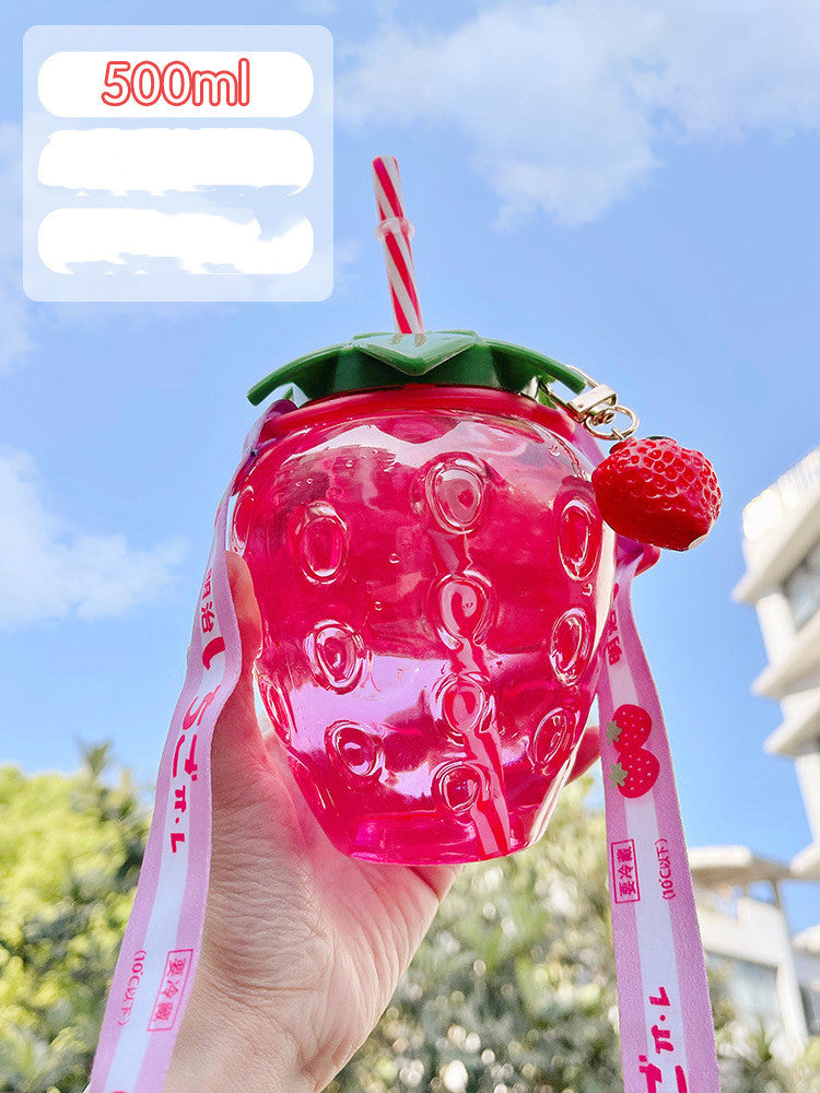 Kawaii strawberry water bottle cup