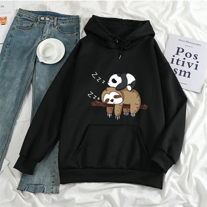 Printed Long Sleeve Loose-fitting Casual Pullover