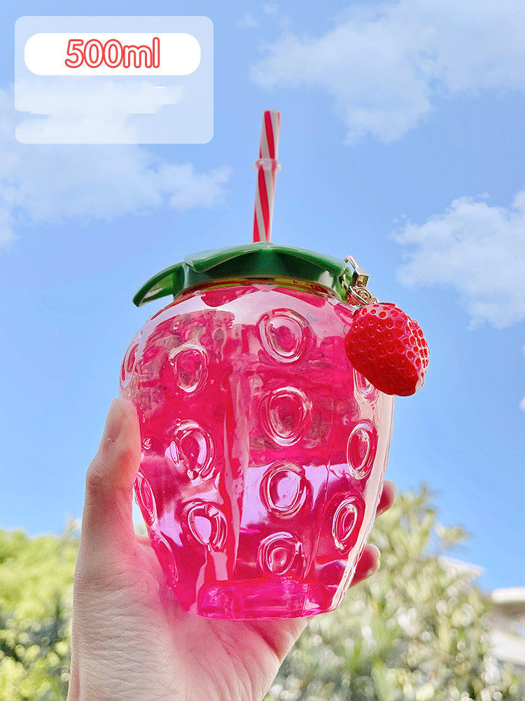 Kawaii strawberry water bottle cup