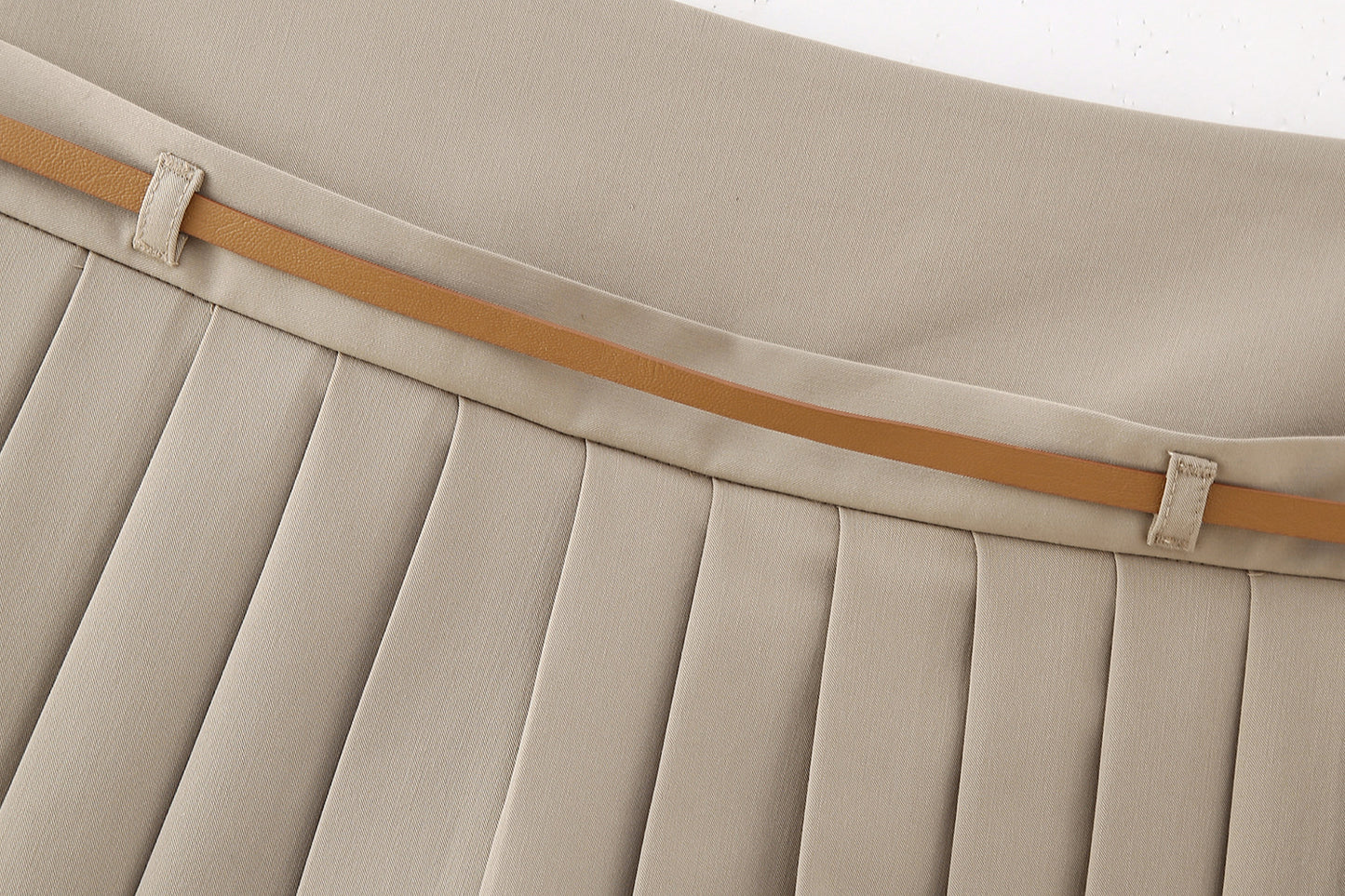 All-match Wide Pleated Thin Belt Decorative skort