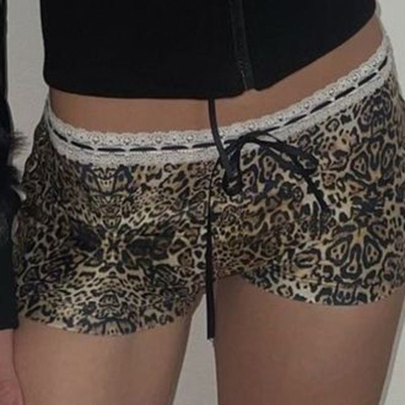 Leopard Print Lace Shorts