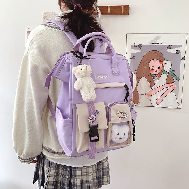 School Bag Backpack ForTeenagers Girls Cute Ring Bag