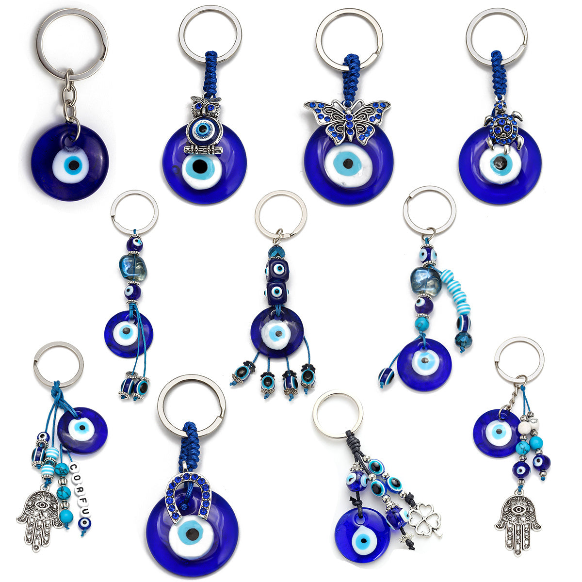 Evil eye Alloy Palm Key Pendant