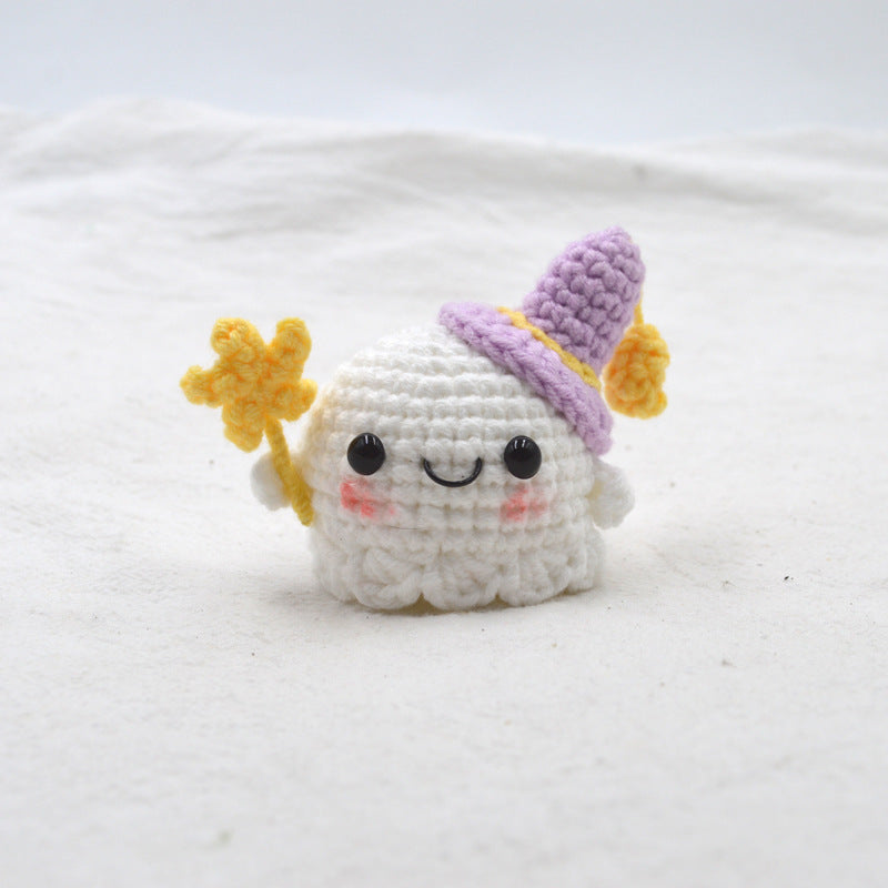 Sunny Doll Lucky ghost Pendant Hand Crocheted Keychain