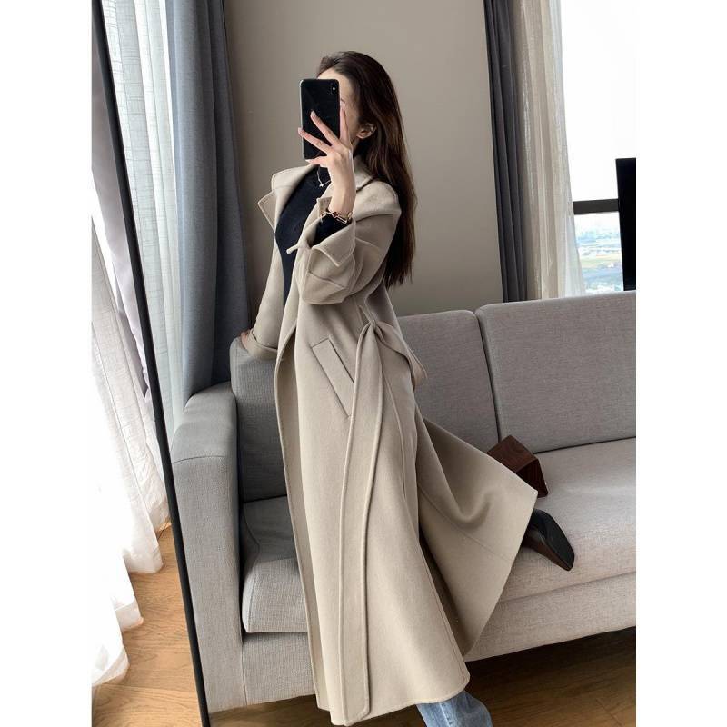 Light And Mature Style Mid-length Woollen Coat