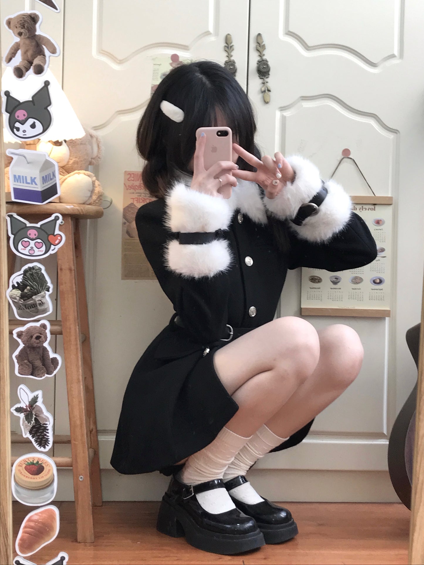 Fluffy Coat Vibe Dress