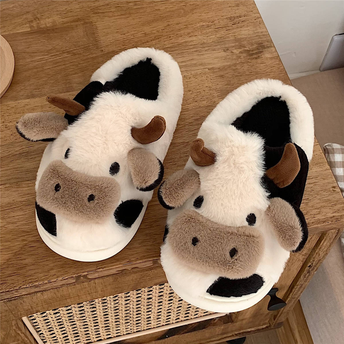 Cute cow animal slippers