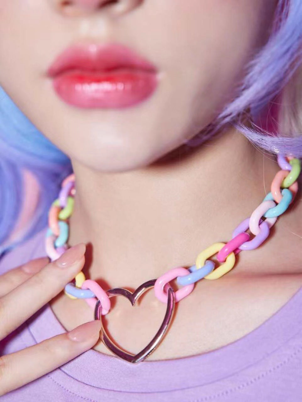 Sweet multi-colour Resin Acrylic Necklace