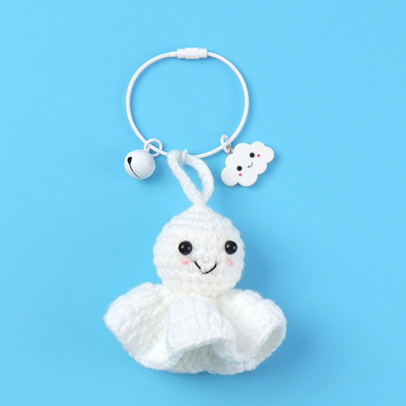 Sunny Doll Lucky ghost Pendant Hand Crocheted Keychain