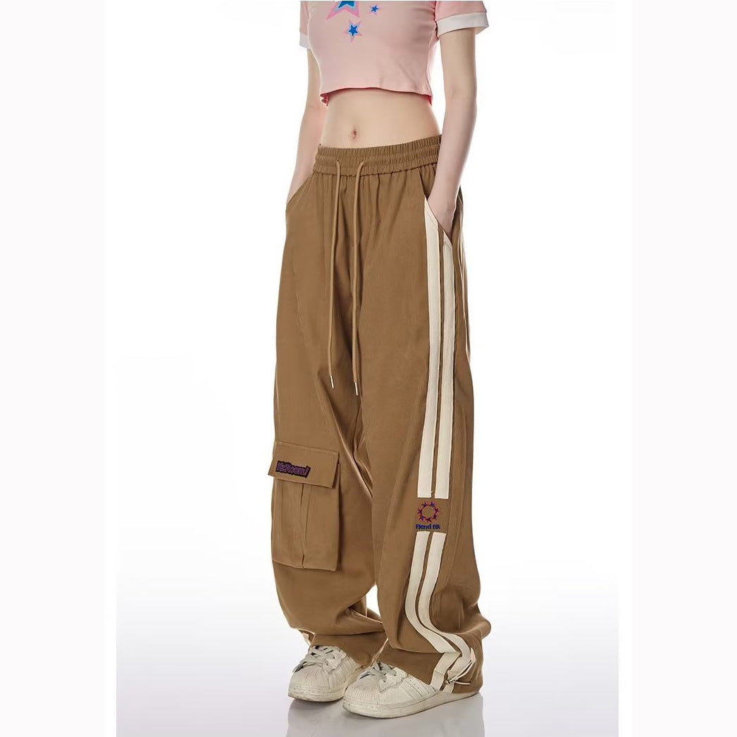 Vintage Stripe Multi-pocket Casual Pants